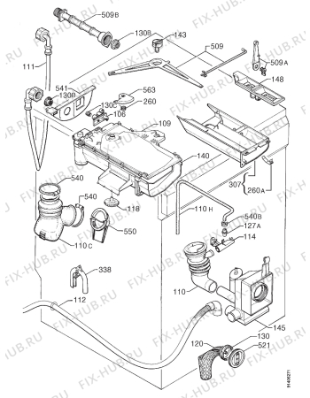 Взрыв-схема стиральной машины Zanussi WJS1272 - Схема узла Hydraulic System 272